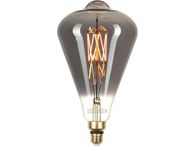 Jaspertronics Vintage Oversized LED Edison Bulbs 60W Equivalent, Decorative Dimmable LED M-Type Filaments Bulbs with Smoke Glass, 2000K Warm White,...