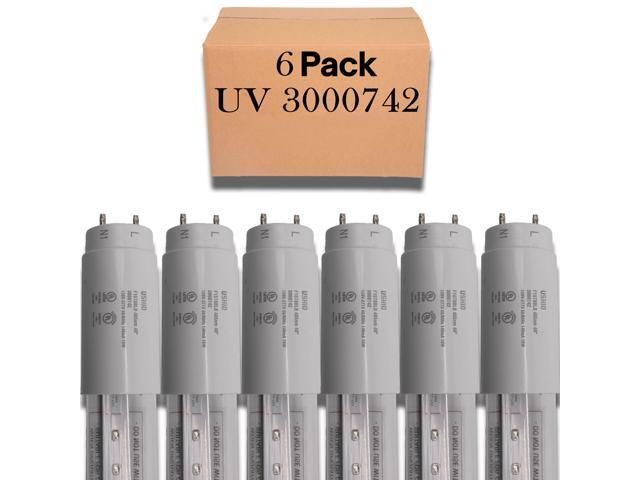 6 Pack of Ushio Indiglow LED T8 Black Light Universal 48' Tube, 15W 405nm No UVA, Ballast Compatible or Direct Wire Bypass, 120-277V, F15T8BLB...