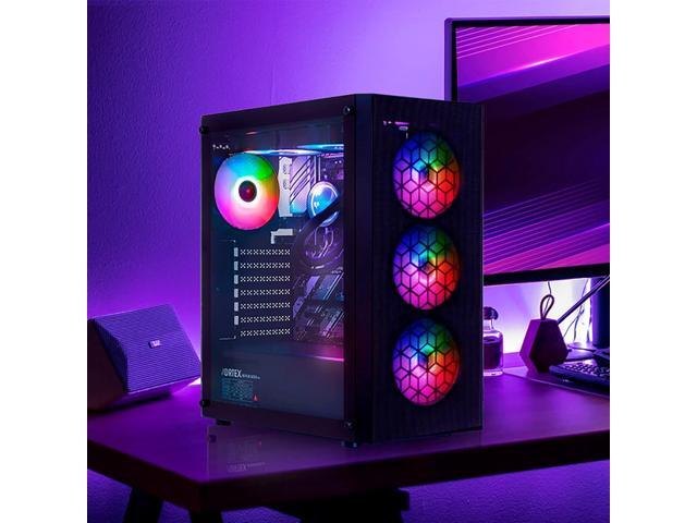 Raidmax MESHIAN X921 Mesh Airflow and Tempered Glass Gaming PC Case with Fans, Pre-Installed 6 Static RGB Color Fans, ATX Mid Tower, Black, Support...