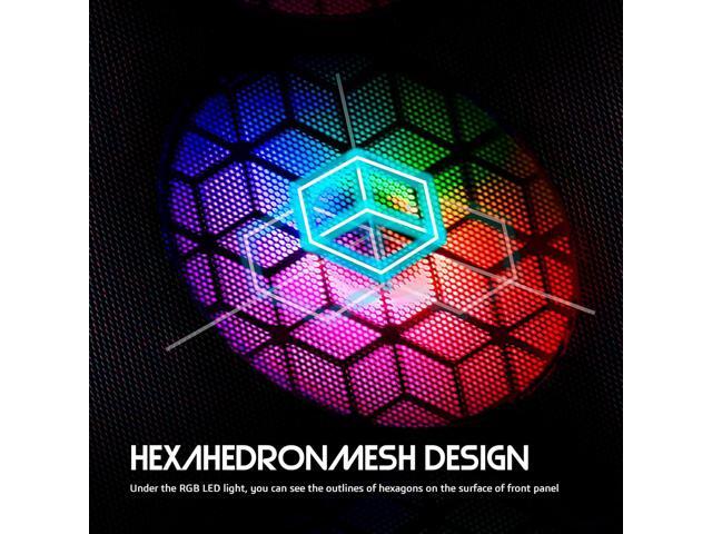 Raidmax MESHIAN X921 Mesh Airflow and Tempered Glass Gaming PC Case with Fans, Pre-Installed 6 Static RGB Color Fans, ATX Mid Tower, Black, Support...