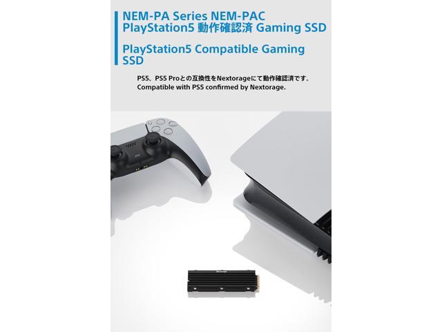 Nextorage Japan 1TB NEM-PAC PlayStation 5 SSD, M.2 NVMe with Heatsink, Up to 7400MB/s, comaptible with PlayStation 5 Consoles, PCIe Gen4 Internal...