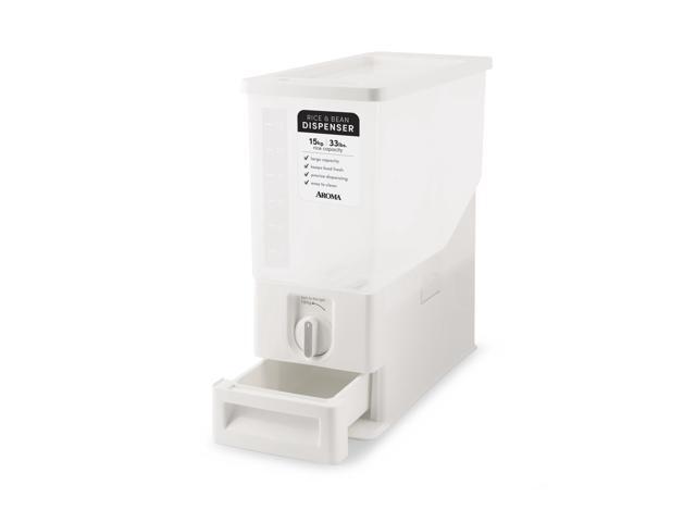 Aroma Housewares 33 lbs Rice & Bean Dispenser, Dry Food Storage Bin (ARD-133), White