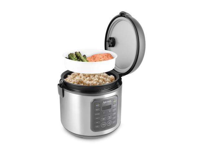 AROMA Housewares 20-Cup (Cooked) / 5Qt. Digital Rice & Grain Multicooker (ARC-5200SG), Gray