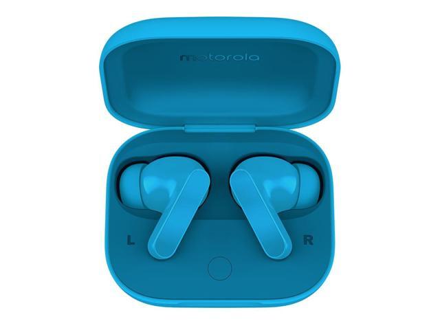 Motorola Moto Buds Bass XT2443-1 Dynamic ANC, Triple Microphone Array, Bluetooth 5.3, IP54 Water & Dust Resistant, Dolby Atmos Audio - (Blue Jewel)