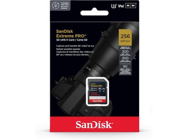 SanDisk Extreme PRO 256GB SDXC UHS-II Card - Up to 300MB/s Read and 300MB/s Write speeds - V90, 8K - SDSDXDM-256G-GN4IN