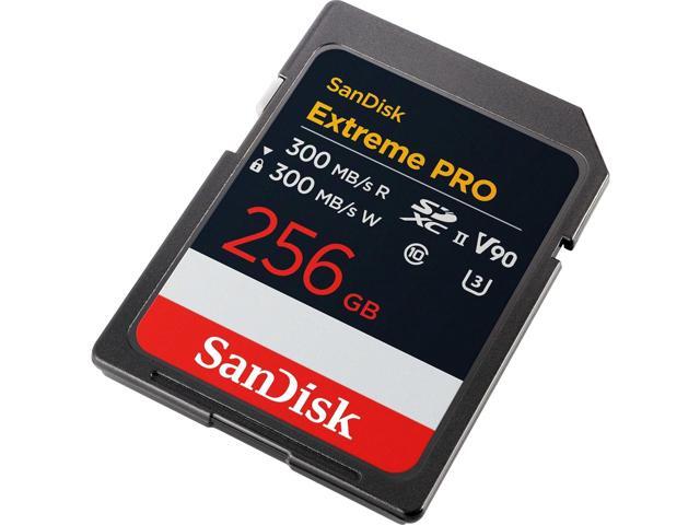 SanDisk Extreme PRO 256GB SDXC UHS-II Card - Up to 300MB/s Read and 300MB/s Write speeds - V90, 8K - SDSDXDM-256G-GN4IN