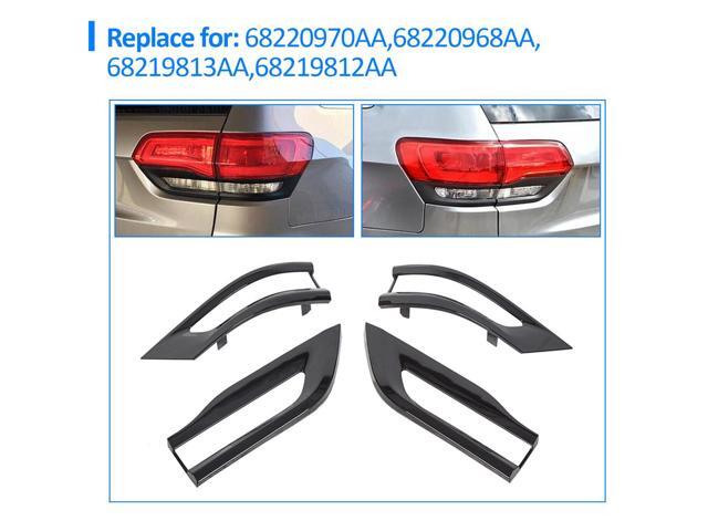 Yassdwbn Gloss Black Tail Light Lamp Cover Trim Bezel For 2014-2021 Jeep Grand Cherokee