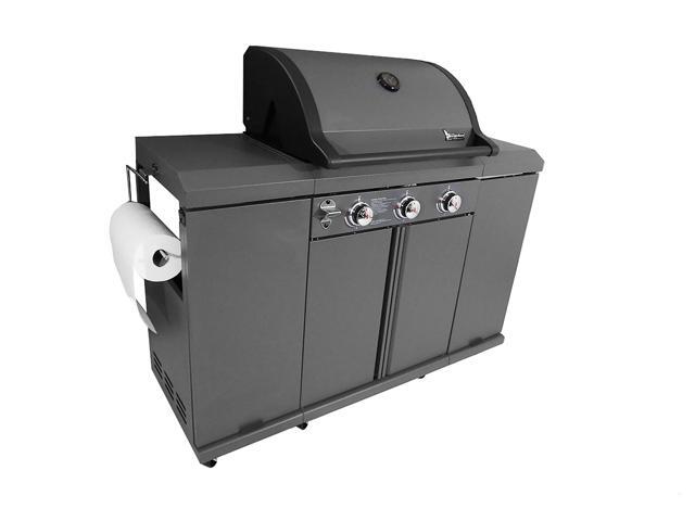 Rustler2 Three(3) Burner Gas Grill Center & Kitchen Island by Brand-Man Grills
