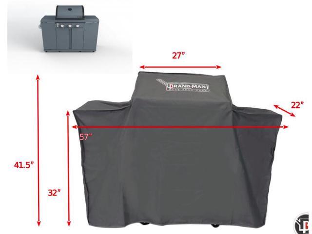 3B Cover: BBQ Grill Cover for Rustler2- 3 Burner BBQ Grill by Brand-Man Grills-Custom Fit