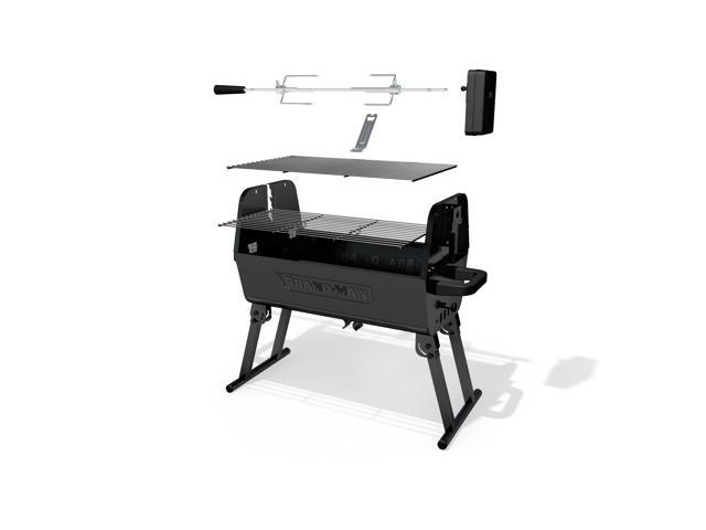 Brand-Man COLT Portable Charcoal Rotisserie BBQ Grill, Black Outdoor & Garden Grills by Brand-Man Grills