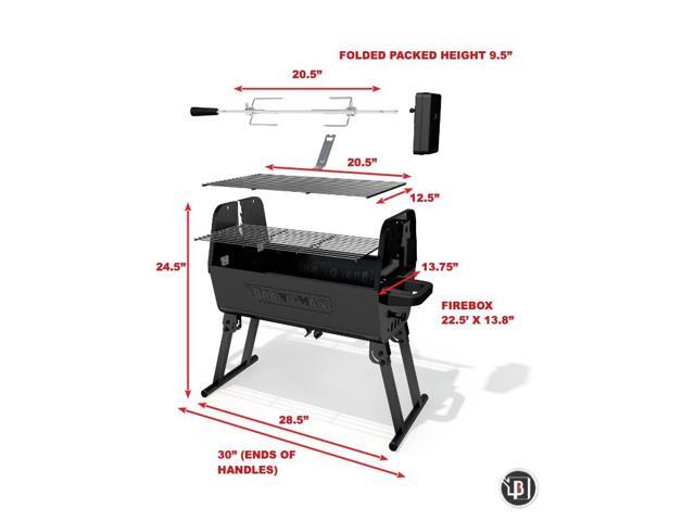 Brand-Man COLT Portable Charcoal Rotisserie BBQ Grill, Black Outdoor & Garden Grills by Brand-Man Grills