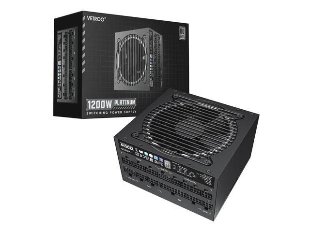 Vetroo 1200W Power Supply 80 Plus Platinum & Cybenetics Platinum Certified, ATX 3.1 & Dual PCIe 5.1 Ready, 100% Japanese Capacitors, Fully Modular...