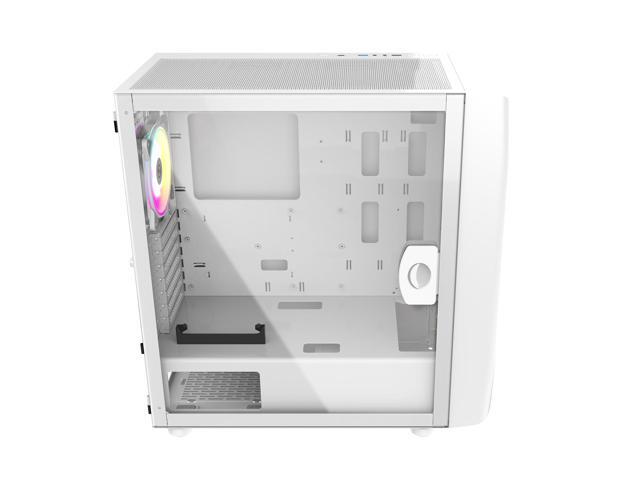 ALSEYE Ai-Pro White ARGB Mid-Tower E-ATX PC Gaming Case, Pre-Installed a Halo-Pro ARGB Fan, USB 3.0 Type-C Ports Contained