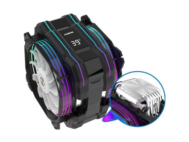 ALSEYE M120D Plus CPU Air Cooler, Temperature Displayed CPU Cooler Comes with Dual ARGB & PWM 120mm Max Series Fans, Compatible with Intel LGA1700...
