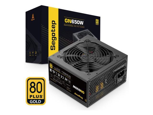 SEGOTEP 650W 80 Plus Gold Power Supply Non-Modular with 6+2 Pin Connectors PFC Protection and RoHS Compliance 120mm Silent Fan Gaming PSU Black (5...
