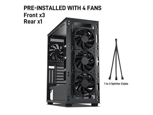 DARKROCK Classico Storage Master Case ATX Computer Case Mid Tower with 4x120mm Fans, USB 3.0 Ready 4 Detachable Hard Drive Cages 360mm Supported on...