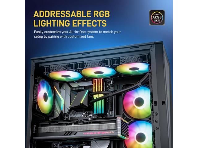 DARKROCK D360 CPU Liquid Cooler with 360mm Radiator, Addressable RGB Lights, Pure Copper Pump, and AMD, AM5/ AM4, Intel LGA 1700/1200 Brackets...
