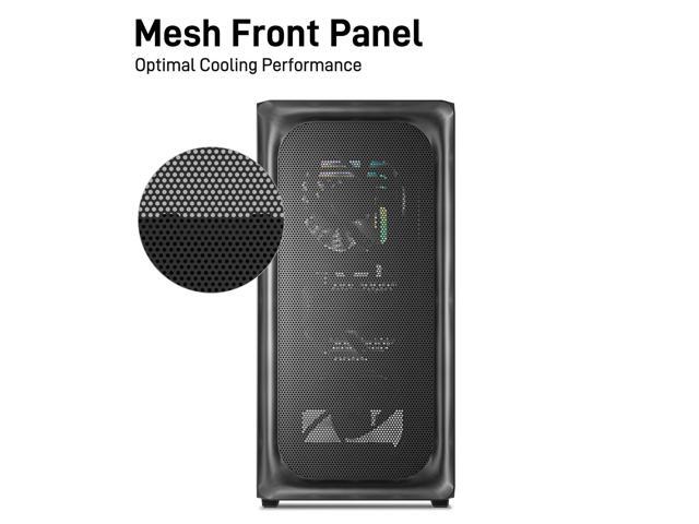DARKROCK EC2 Black ATX Mid Tower PC Case, Type-C Ready, Supports 50 Series Graphics Cards, Tempered Glass Side Panel, up to 8 x 120mm Cooling Fans...