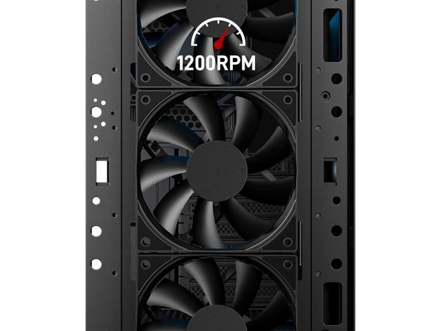 DARKROCK 3-Pack 120mm Black Computer Case Fans High Performance Cooling Low Noise 3-Pin 1200 RPM Hydraulic Bearing Quiet Long Life Up to 30,000...