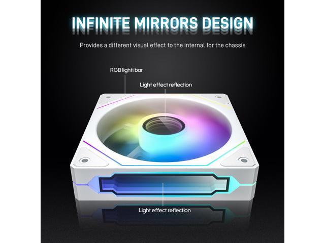 DARKROCK F120-3 in 1 120 mm Infinite Mirror Design Case Fans with PWM Control & ARGB Effect, Hydraulic Bearing for Low-Noise Operation - Suitable...