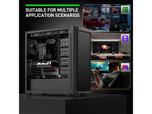 DARKROCK Classico Max Storage Master Case E-ATX Computer Case with 4x120mm Black Fan, 10 x3.5' HDD+3 x2.5' SDD USB 3.0 Ready 360mm Radiator...