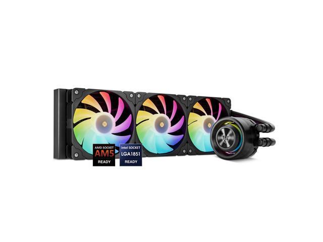 Vetroo R360 Liquid CPU Cooler, Replaceable Cover Design, 3x120mm ARGB & PWM Fans, Low-Noise Operation, 360mm Radiator 290W TDP, Controller Hub...