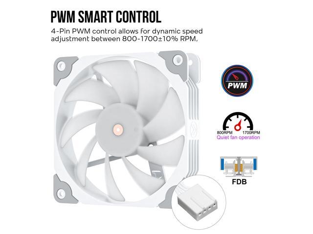 Vetroo V5 White CPU Air Cooler w/ w/Addressable RGB Lights Sync 5 Heat Pipes 120mm FDB PWM Processor 200W TDP Cooler for Intel LGA...