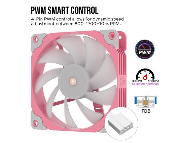 Vetroo V5 Pink CPU Air Cooler w/ w/Addressable RGB Lights Sync 5 Heat Pipes 120mm FDB PWM Processor 200W TDP Cooler for Intel LGA...