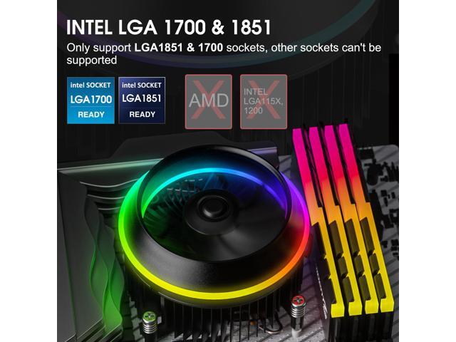 Vetroo Eclipse Low-Profile ARGB CPU Air Cooler, 90mm PWM Fan, Premium Aluminum Fins, Removable Butterfly Fan Cooler Specifically for Intel LGA 1851...