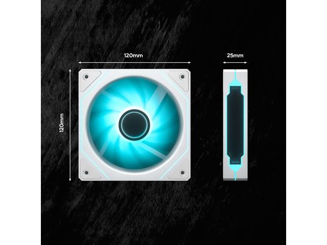 DARKROCK F120 6-Pack 120mm Infinite Mirror Case Fans with PWM Control & ARGB Effect, 24 LED Lights, HDB Hydraulic Bearing for Low-Noise Operation -...