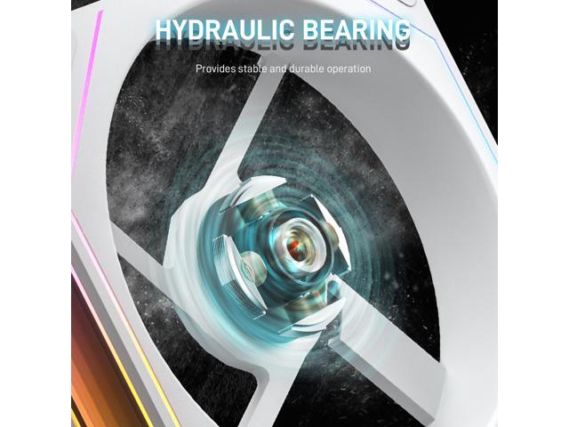 DARKROCK F120 6-Pack 120mm Infinite Mirror Case Fans with PWM Control & ARGB Effect, 24 LED Lights, HDB Hydraulic Bearing for Low-Noise Operation -...
