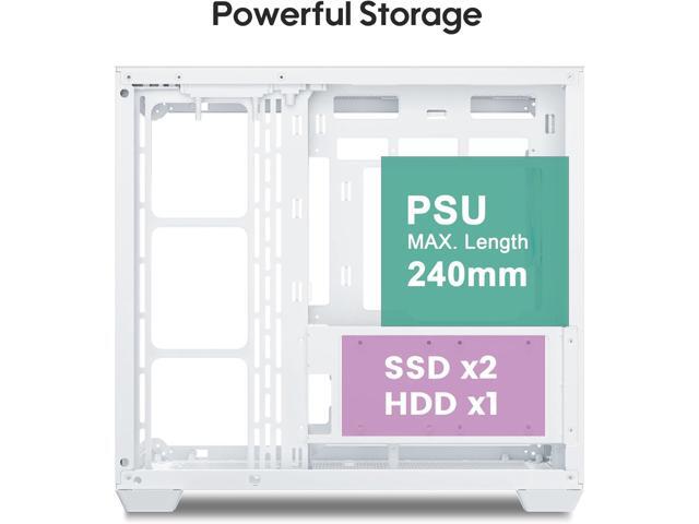 Vetroo AL900 White ATX PC Case with 1000W White Power Supply, 270° Full View Tempered Glass, Pre-Installed ARGB & PWM FDB Fan, Supports 360mm...