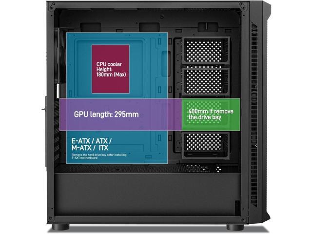 DARKROCK Classico Max Storage Master E-ATX Computer Case with 3x120mm Black Infinity Design F120 Fan & 4x120mm Black Fan, 10 x3.5 HDD+3 x2.5 SDD...