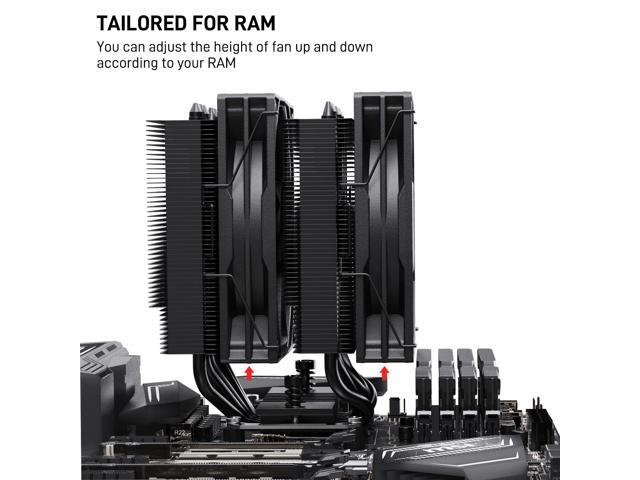 DARKROCK DT6 CPU Air Cooler, Dual Towers with 6 Copper Heat Pipes, 2 x 120mm PWM Fan for Low Noise Operation, Easy Installation - Bracket for AMD...