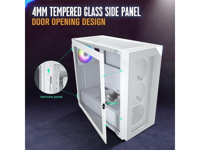 Vetroo AL800 White E-ATX Full Tower PC Gaming Case with 4mm Tempered Glass RTX 50 Series Fully Compatible Side Panel & Mesh Front Panel Support...
