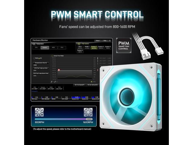 DARKROCK F120 3in1 120mm Infinite Mirror Design Case Fans with 20 Ports Contoller Hub, 24 LED Lights PWM Control & ARGB Effect, Hydraulic HDB...