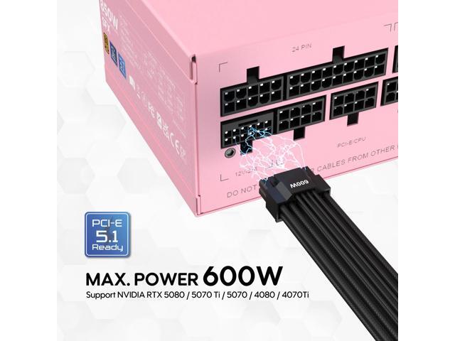 Vetroo 850W SFX Power Supply ATX 3.1 & PCIE 5.1 Ready, 80 Plus Gold Certificate Fully Modular, 90mm FDB Fan for Low-Noise Operation, SFX-to-ATX...