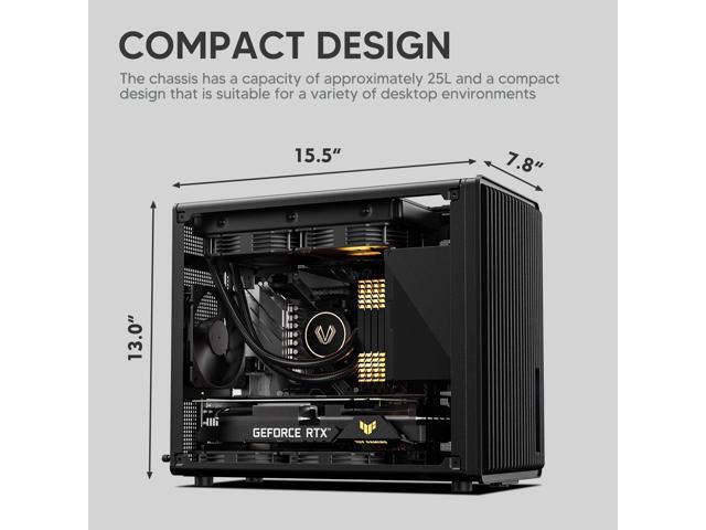 Vetroo M06 Micro-ATX/Mini-ITX Gaming PC Case, Compact High Airflow Mesh Mid Tower, Supports 5×120mm Fans & 240mm Liquid Cooling, GPU Up to 355mm,...