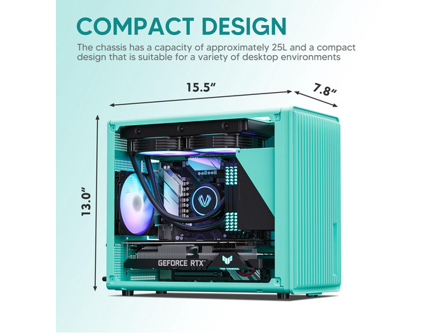 Vetroo M06 Micro-ATX/Mini-ITX Gaming PC Case, Compact High Airflow Mesh Mid Tower, Supports 5×120mm Fans & 240mm Liquid Cooling, GPU Up to 355mm,...