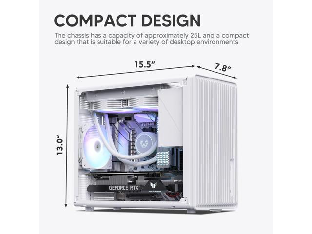Vetroo M06 Micro-ATX/Mini-ITX Gaming PC Case, Compact High Airflow Mesh Mid Tower, Supports 5×120mm Fans & 240mm Liquid Cooling, GPU Up to 355mm,...