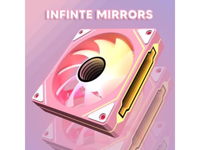 Vetroo LF120 120mm ARGB Case Fan with Infinite Mirror Design & PWM Smart Control, Fluid Dynamic Bearing, Nine Blades Design & 8 Rubber Pads for...