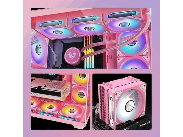 Vetroo LF120 120mm ARGB Case Fan with Infinite Mirror Design & PWM Smart Control, Fluid Dynamic Bearing, Nine Blades Design & 8 Rubber Pads for...