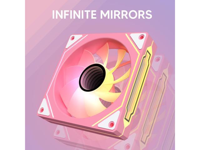 Vetroo LR120 120mm Reverse Fan Blade Case Fan with Infinite Mirror Design, ARGB Lighting & PWM Smart Control, FDB Bearing, Nine Blades Design & 8...