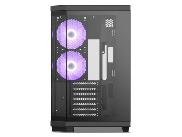 Vetroo CT3 ATX Mid-Tower Gaming Computer PC Case, Triple-Sided Tempered Glass Panoramic View, Supports 360mm Radiator & 11 Fans, Up to 410mm GPU,...
