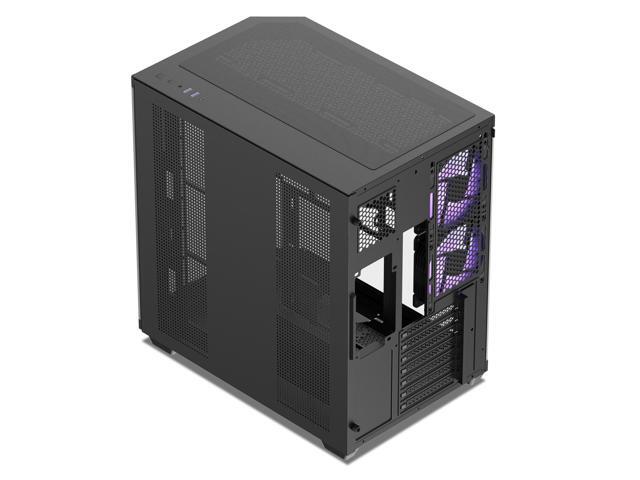 Vetroo CT3 ATX Mid-Tower Gaming Computer PC Case, Triple-Sided Tempered Glass Panoramic View, Supports 360mm Radiator & 11 Fans, Up to 410mm GPU,...