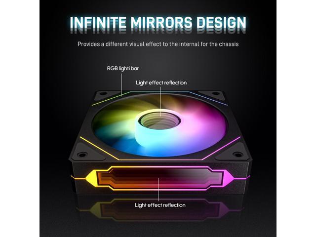 DARKROCK EC2 Black ATX Mid Tower PC Case with 3x120mm Black Infinity Design F120 Fan & 1x120mm Black Fan, Type-C Ready, Tempered Glass Side Panel,...
