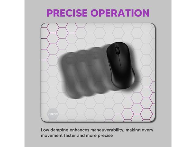 Vetroo GMP300 Tempered Glass Gaming Mouse Pad, Micro-Etched 3mm Tempered Glass with Silicone Anti-Slip Base, Multi-Layer Curing, Smooth Operation...