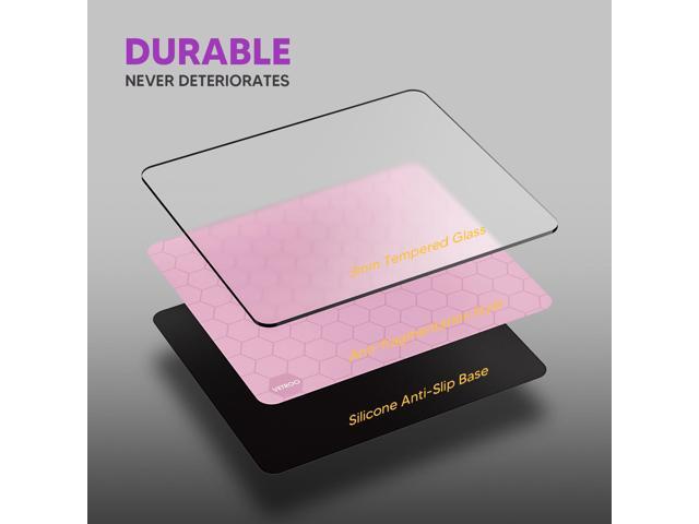 Vetroo GMP300 Tempered Glass Gaming Mouse Pad, Micro-Etched 3mm Tempered Glass with Silicone Anti-Slip Base, Multi-Layer Curing, Smooth Operation...
