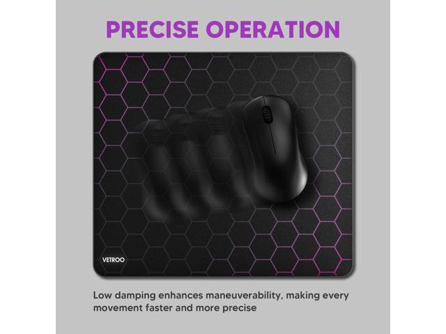 Vetroo GMP300 Tempered Glass Gaming Mouse Pad, Micro-Etched 3mm Tempered Glass with Silicone Anti-Slip Base, Multi-Layer Curing, Smooth Operation...