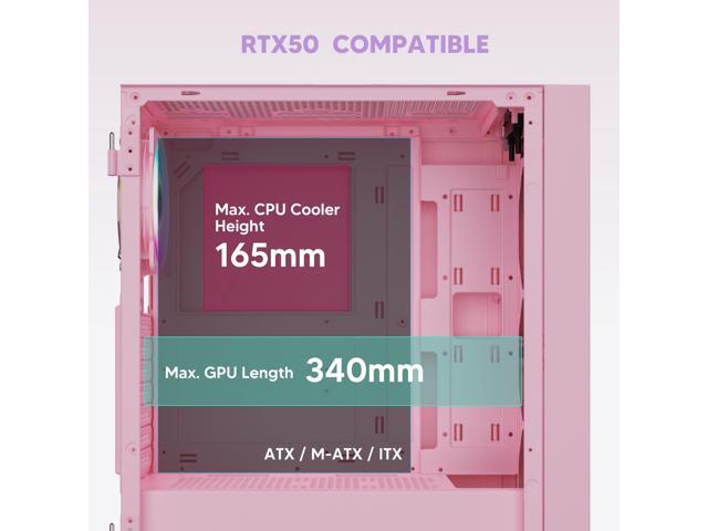 Vetroo AL800 Mid Tower ATX PC Computer Case - Door Opening Design Tempered Glass, Adjustable LED Strip, Pre-Installed ARGB & PWM FDB Fan in Rear,...